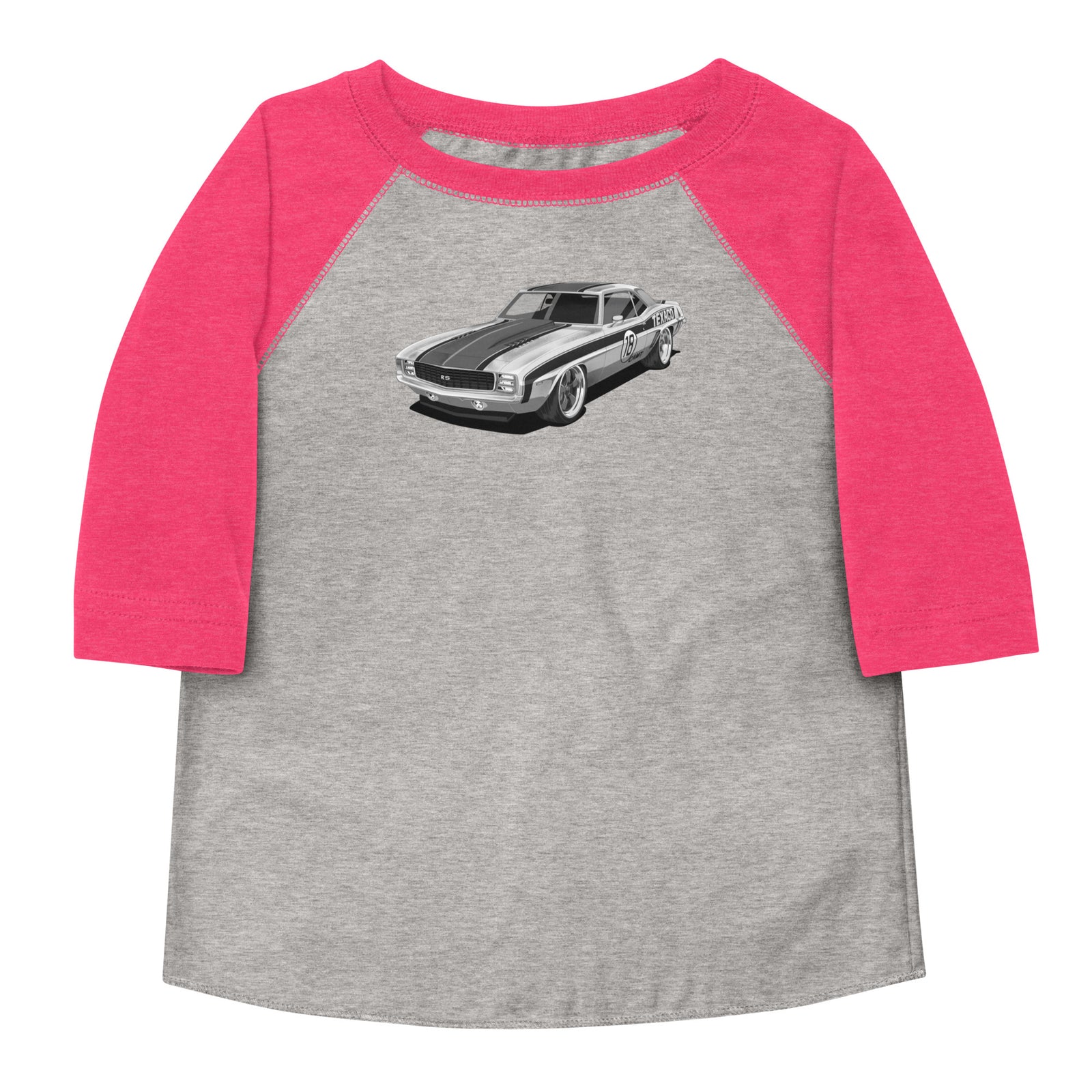 TEXACO CAMARO FRONT B&W TODDLER BASEBALL TEE