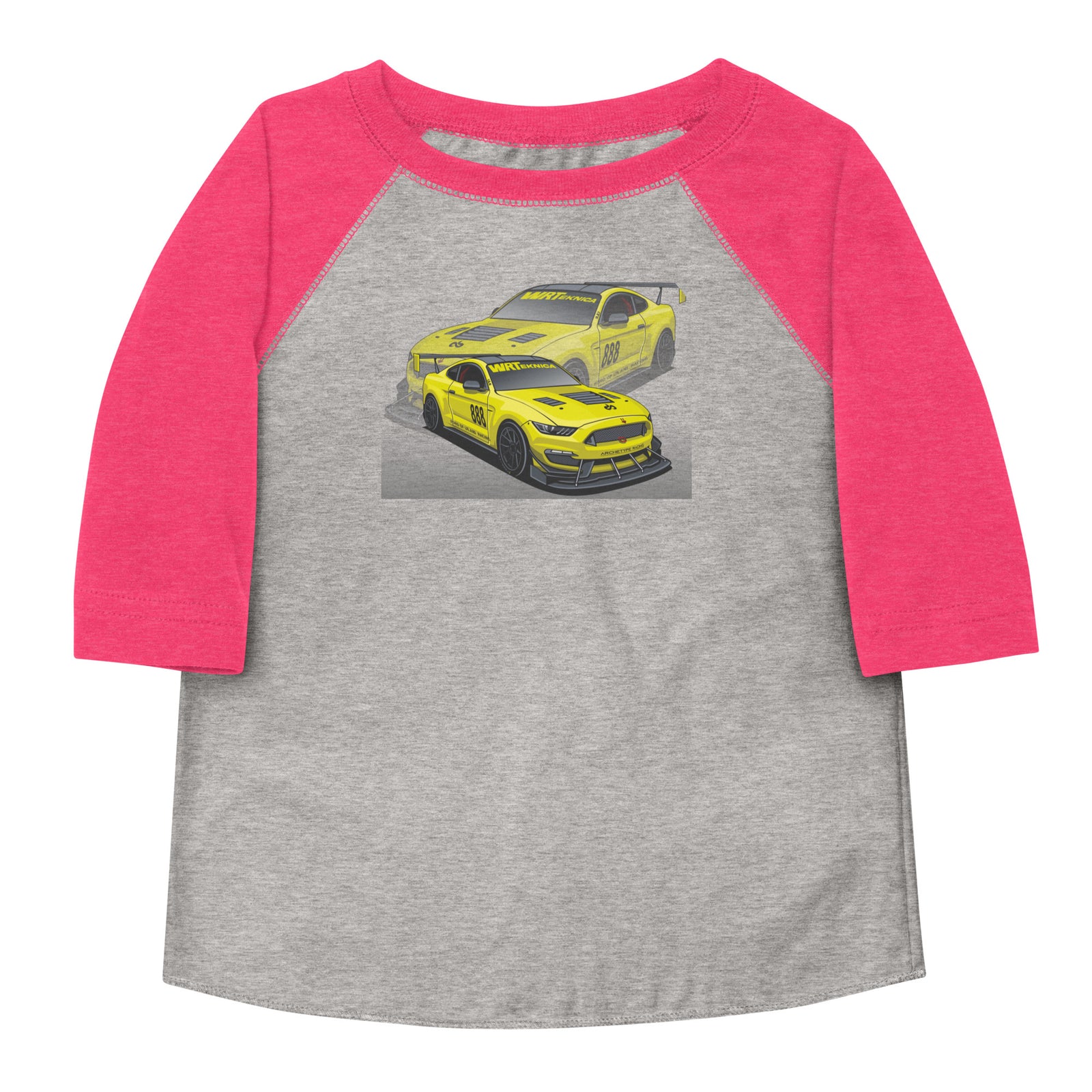 UPLAND RACING MUSTANG YELLOW REFLECTION TODDLER BASEBALL TEE