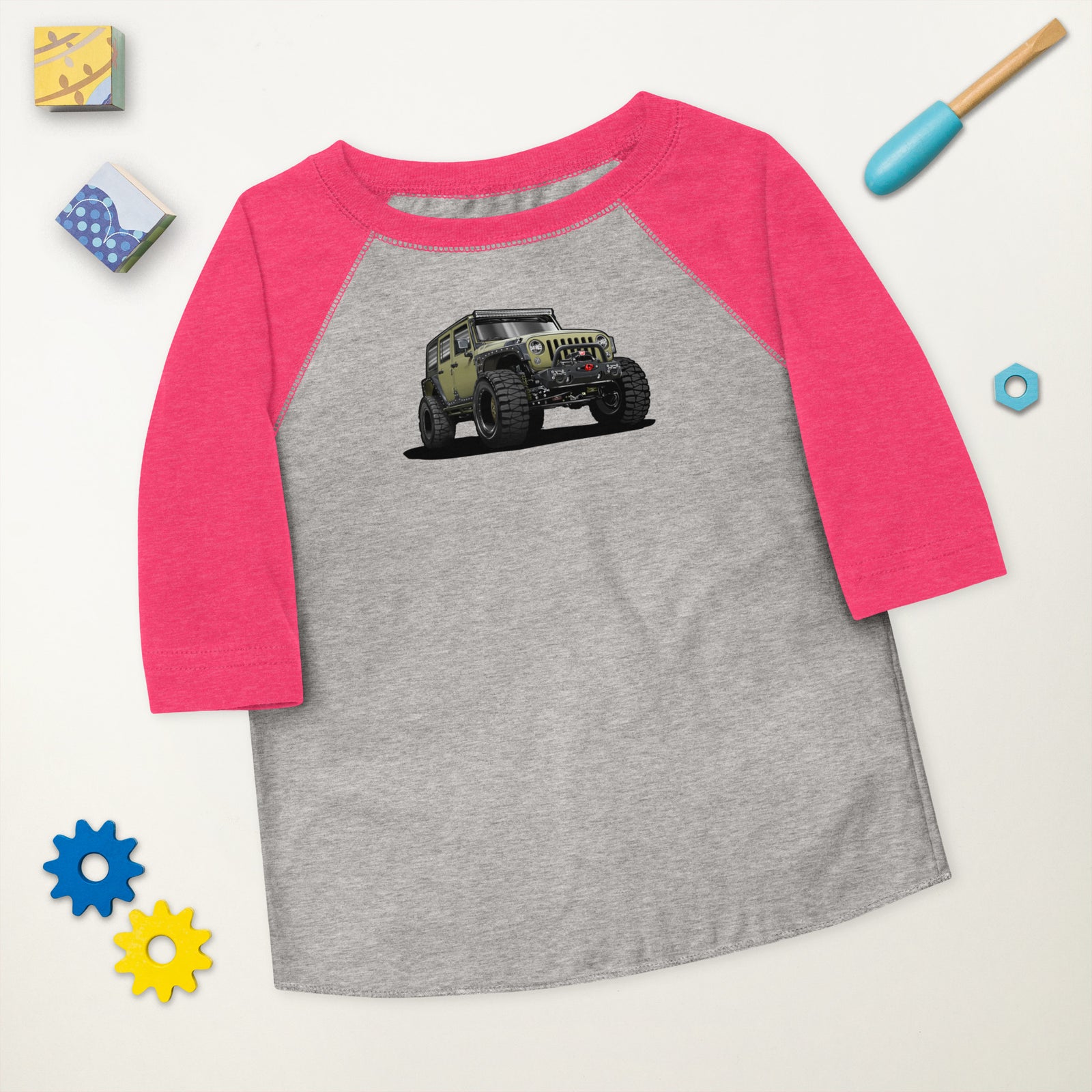 JEEP GREEN SUV CAR BASEBALL TEE