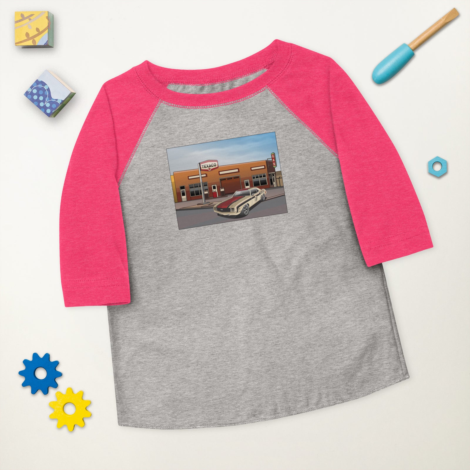 TEXACO CAMARO GAS STATION TODDLER BASEBALL TEE