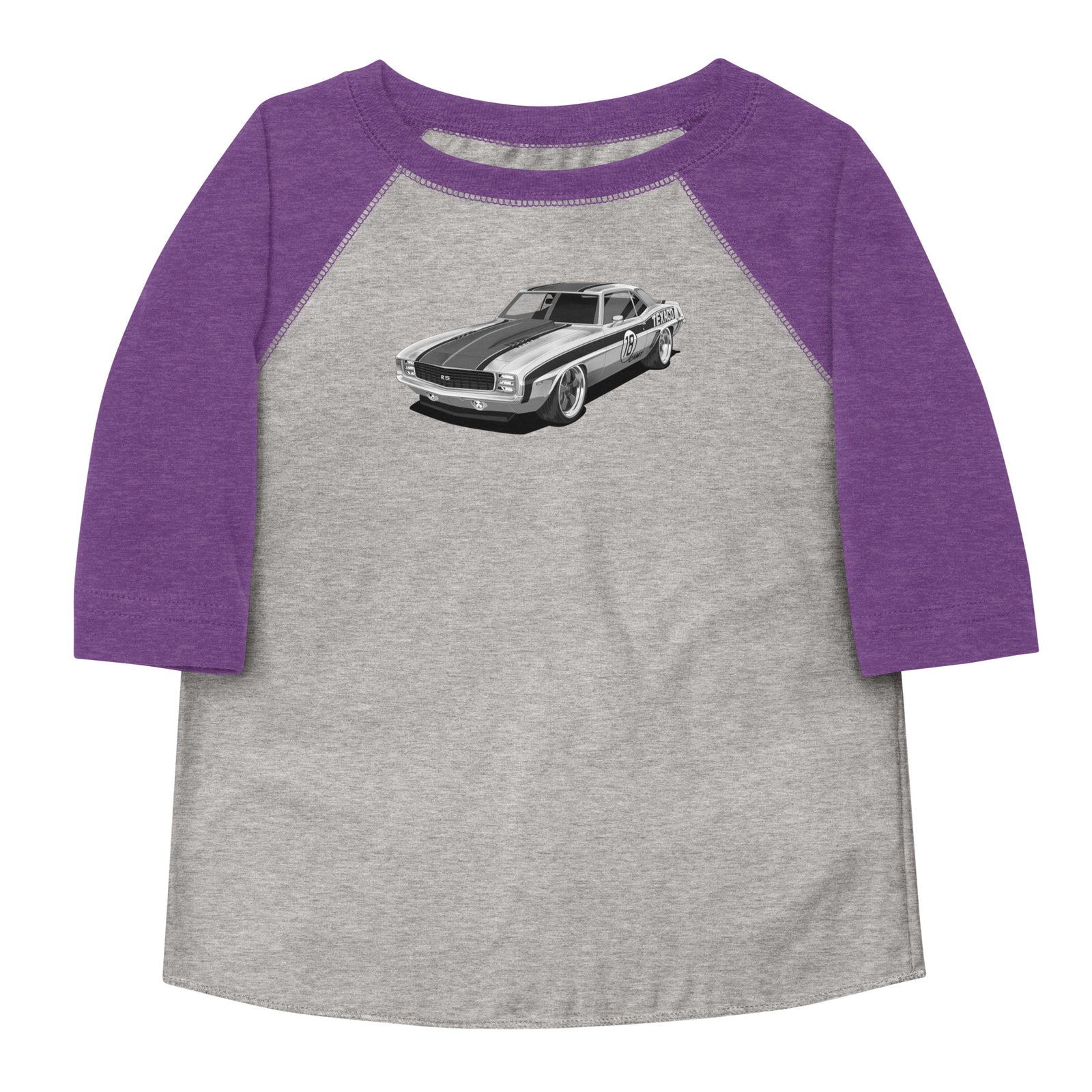 TEXACO CAMARO FRONT B&W TODDLER BASEBALL TEE