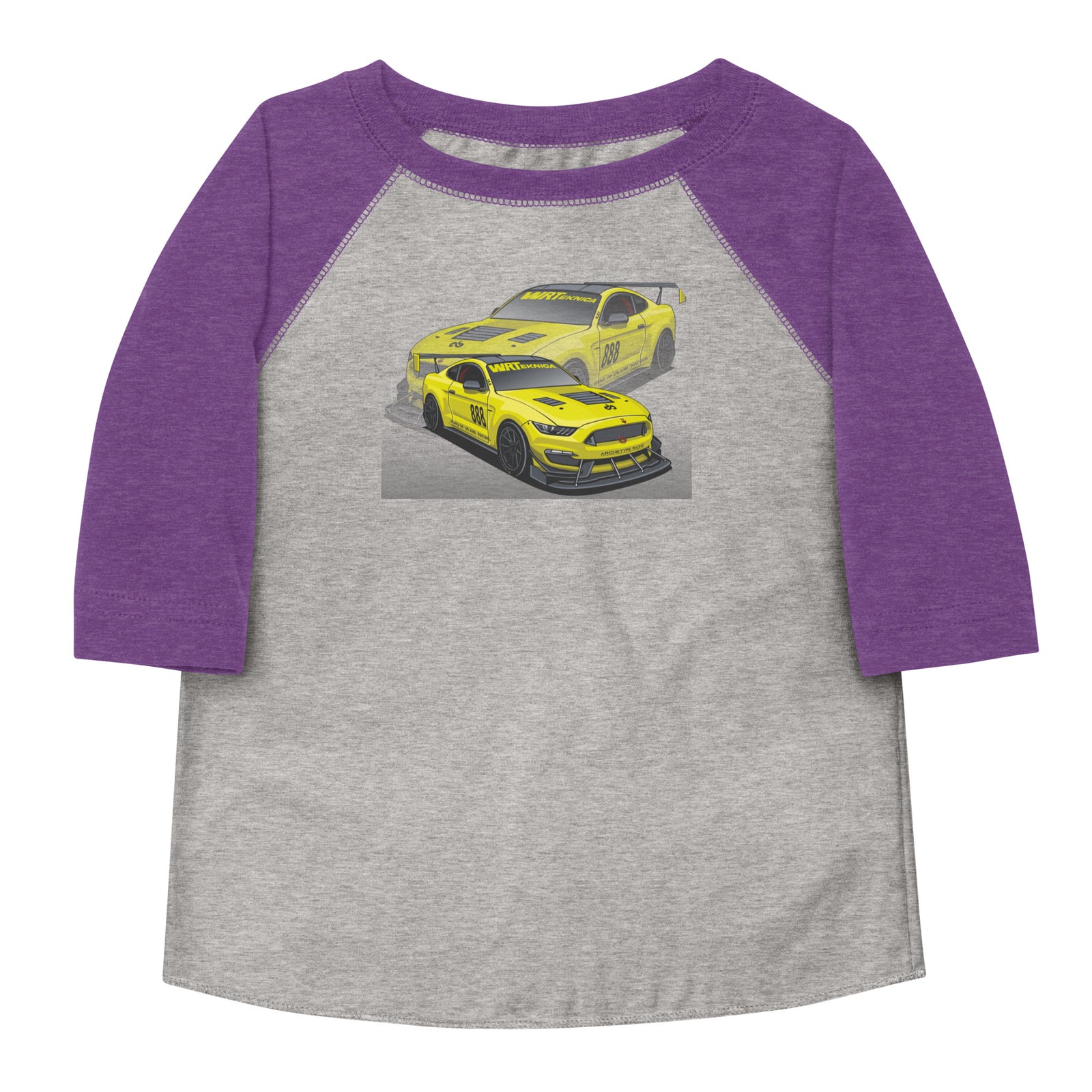 UPLAND RACING MUSTANG YELLOW REFLECTION TODDLER BASEBALL TEE