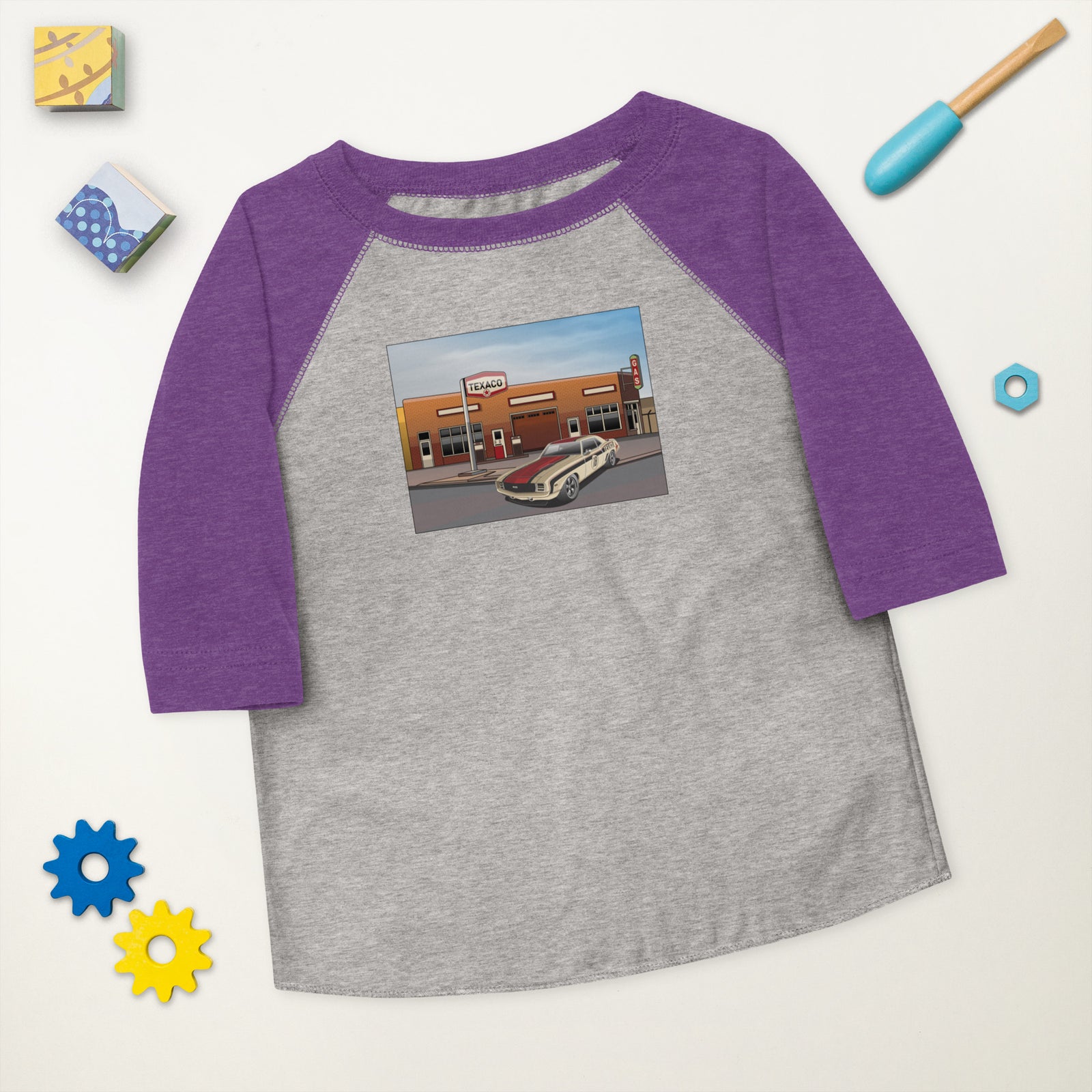 TEXACO CAMARO GAS STATION TODDLER BASEBALL TEE