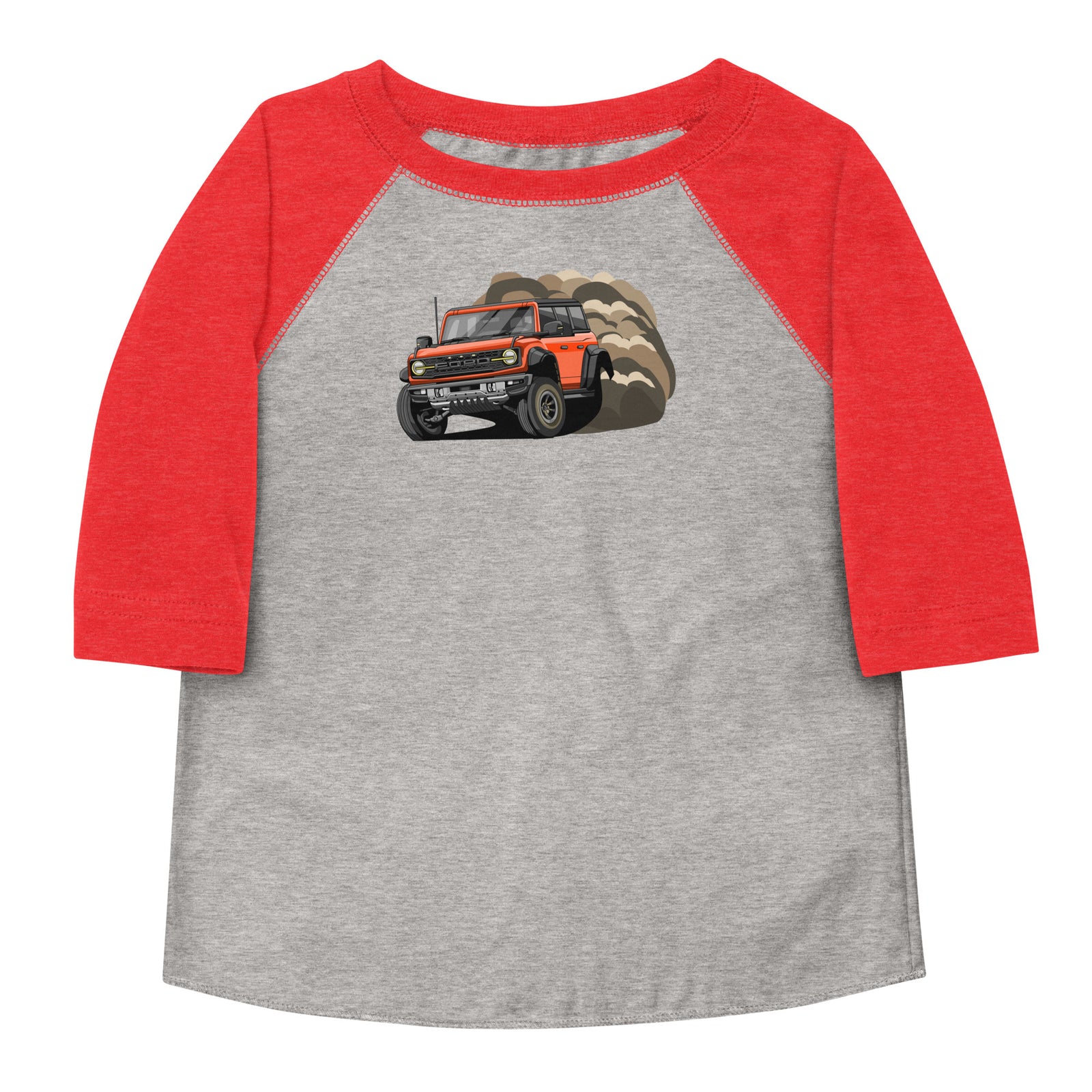 RED BRONCO DIRT DRIFTING BASEBALL TEE