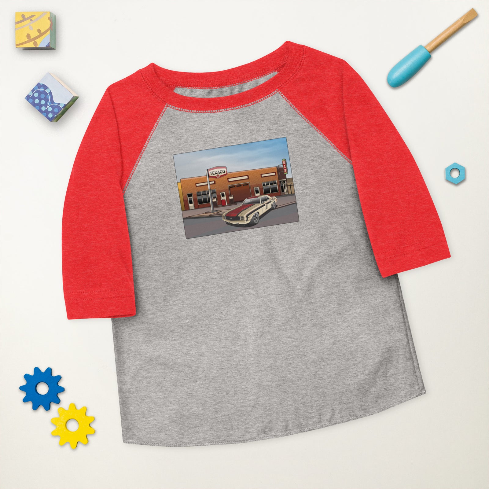 TEXACO CAMARO GAS STATION TODDLER BASEBALL TEE