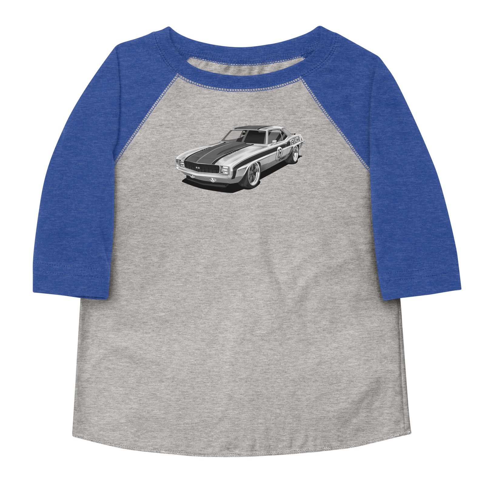 TEXACO CAMARO FRONT B&W TODDLER BASEBALL TEE