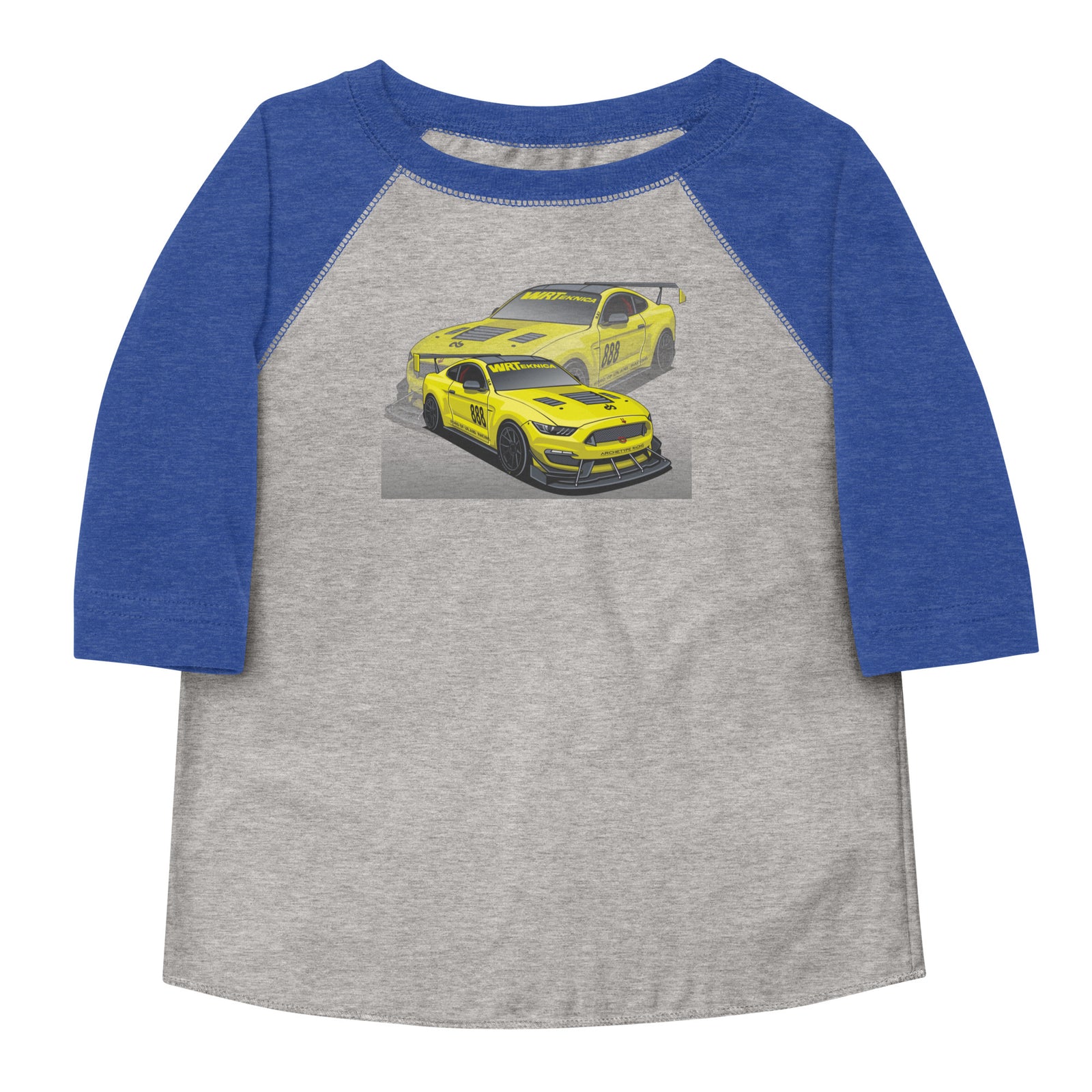 UPLAND RACING MUSTANG YELLOW REFLECTION TODDLER BASEBALL TEE