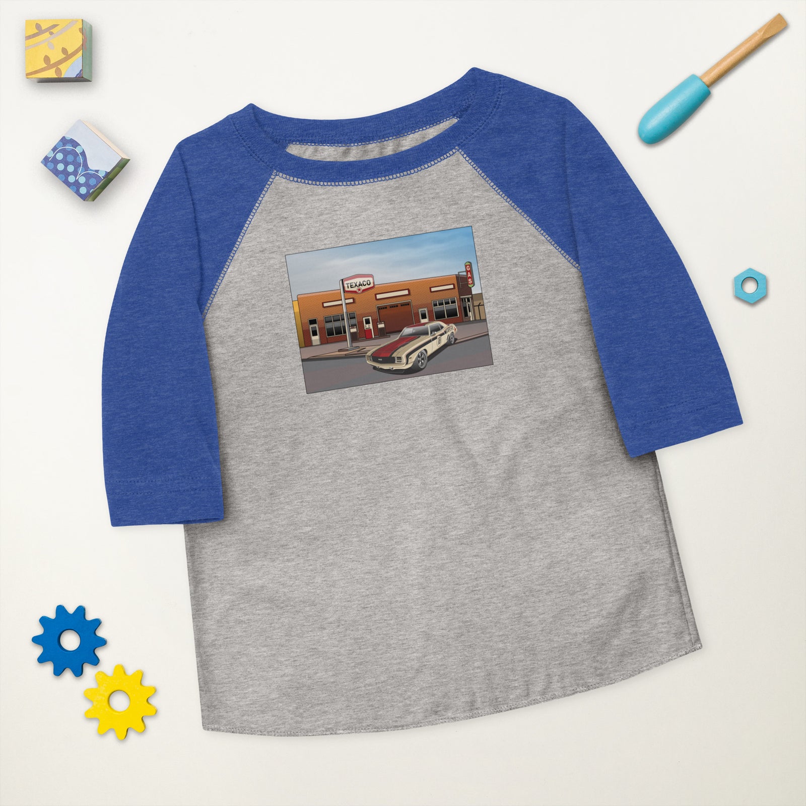 TEXACO CAMARO GAS STATION TODDLER BASEBALL TEE