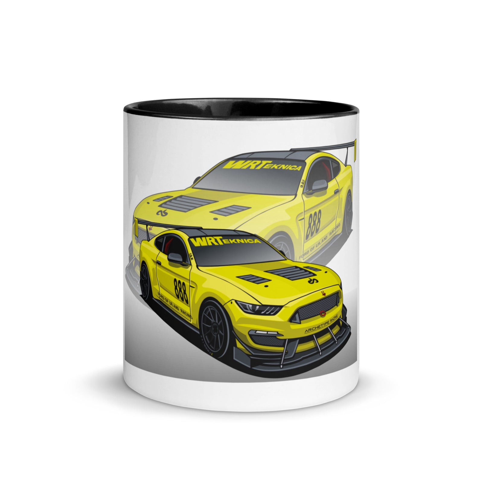 UPLAND RACING MUSTANG YELLOW REFLECTION MUG WITH COLOR INSIDE