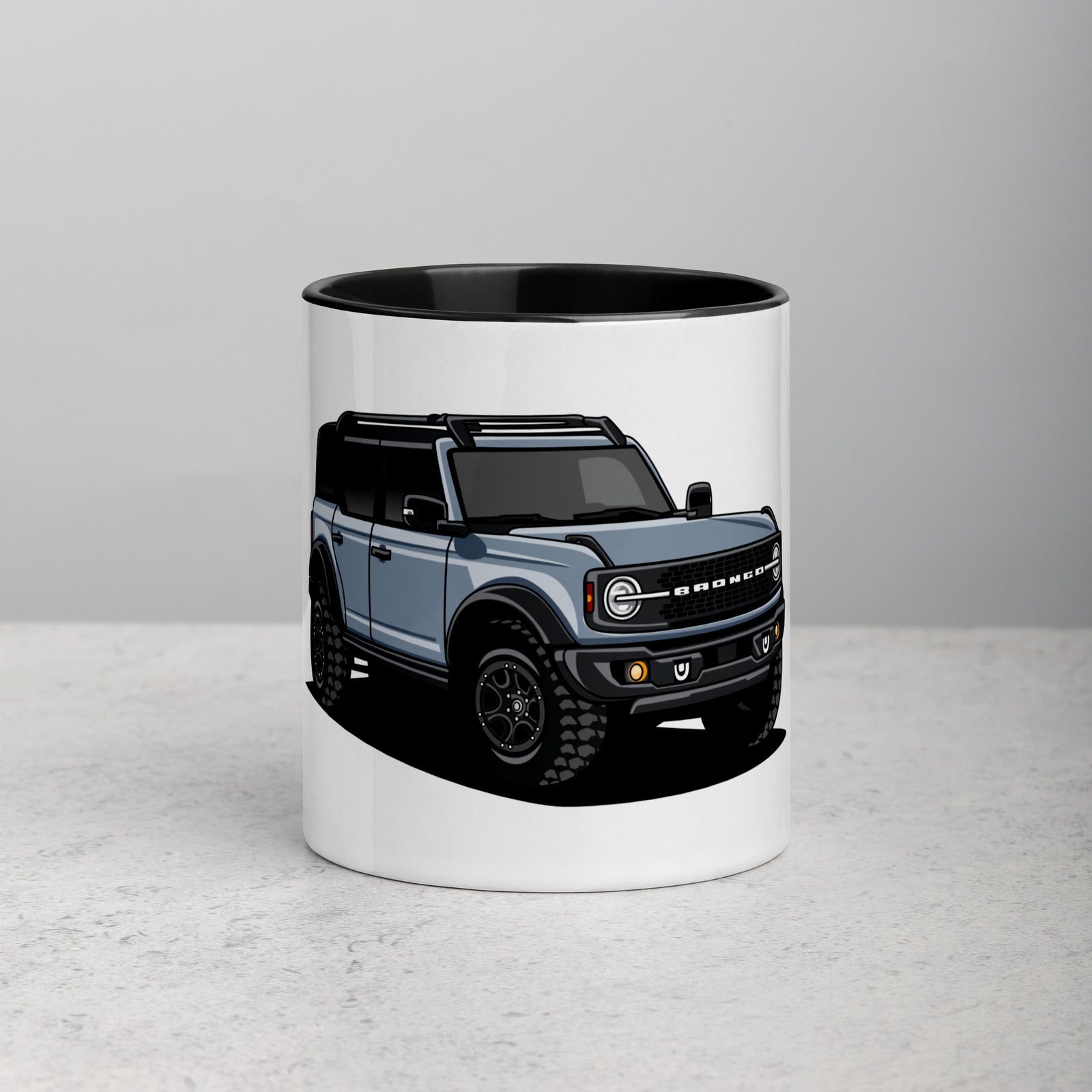 BRONCO SUV CAR  SOLO MUG WITH COLOR INSIDE