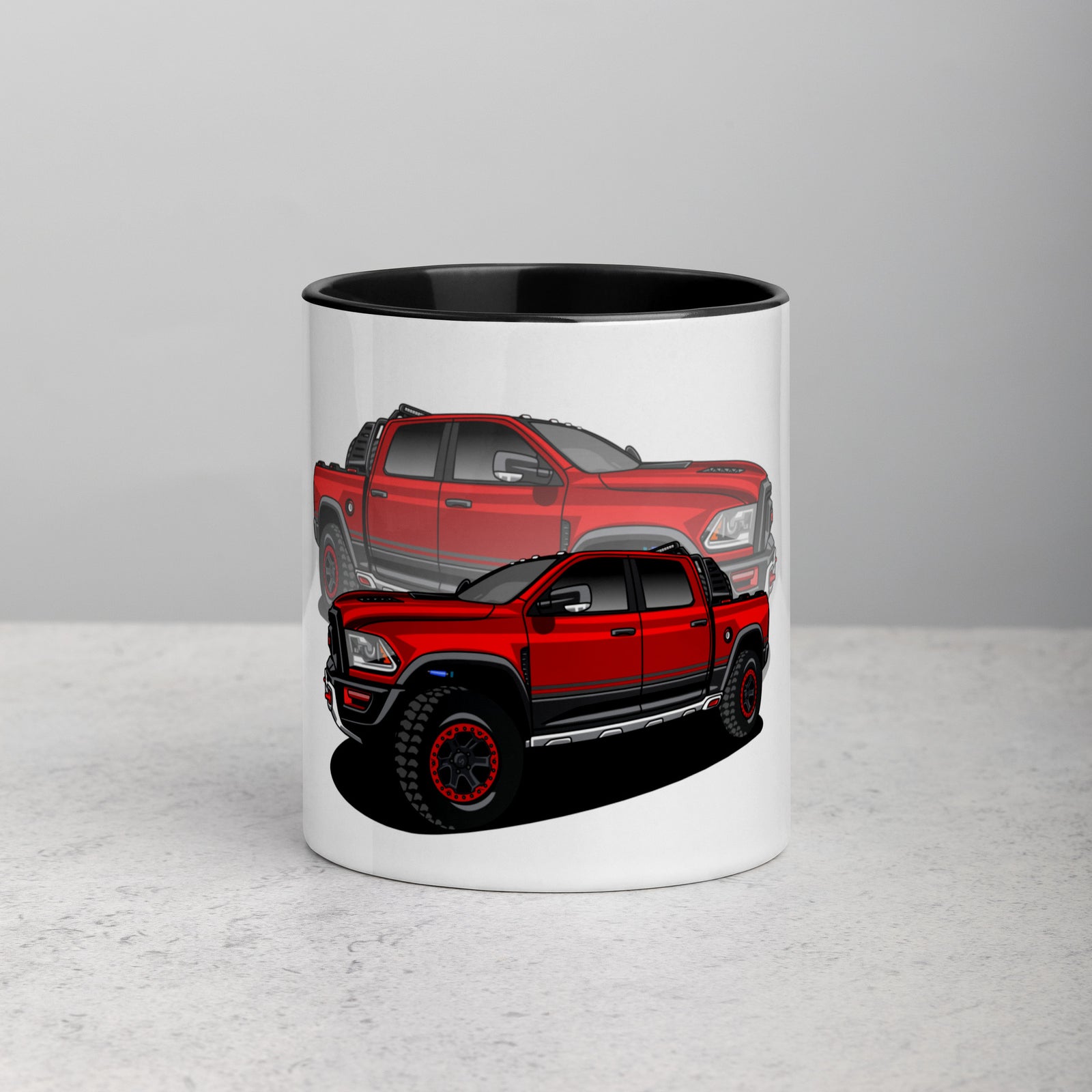 RAM RED TRUCK REFLECTION MUG WITH COLOR INSIDE