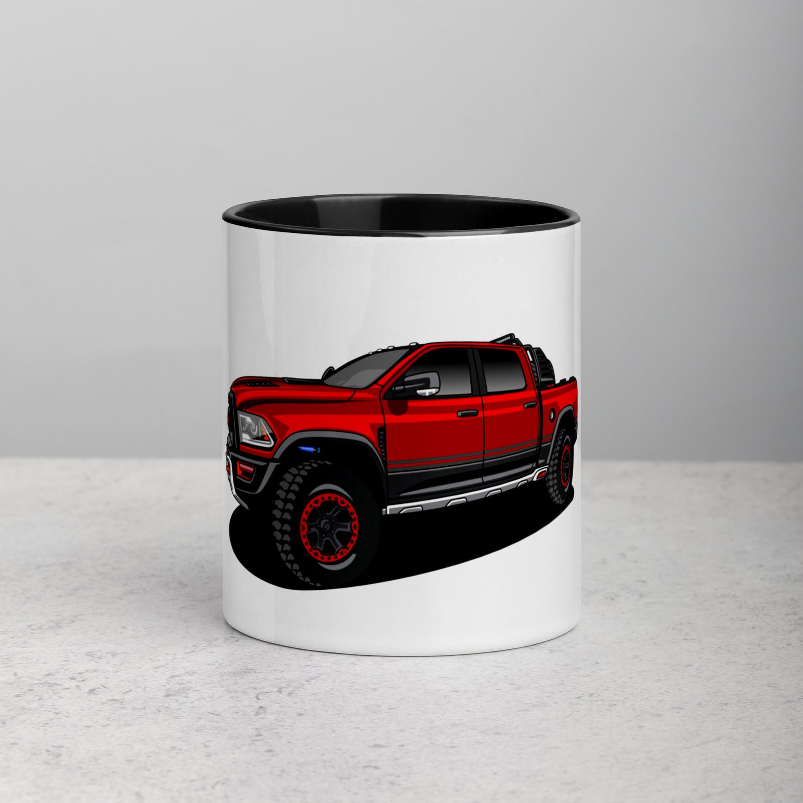 RAM RED TRUCK MUG WITH COLOR INSIDE