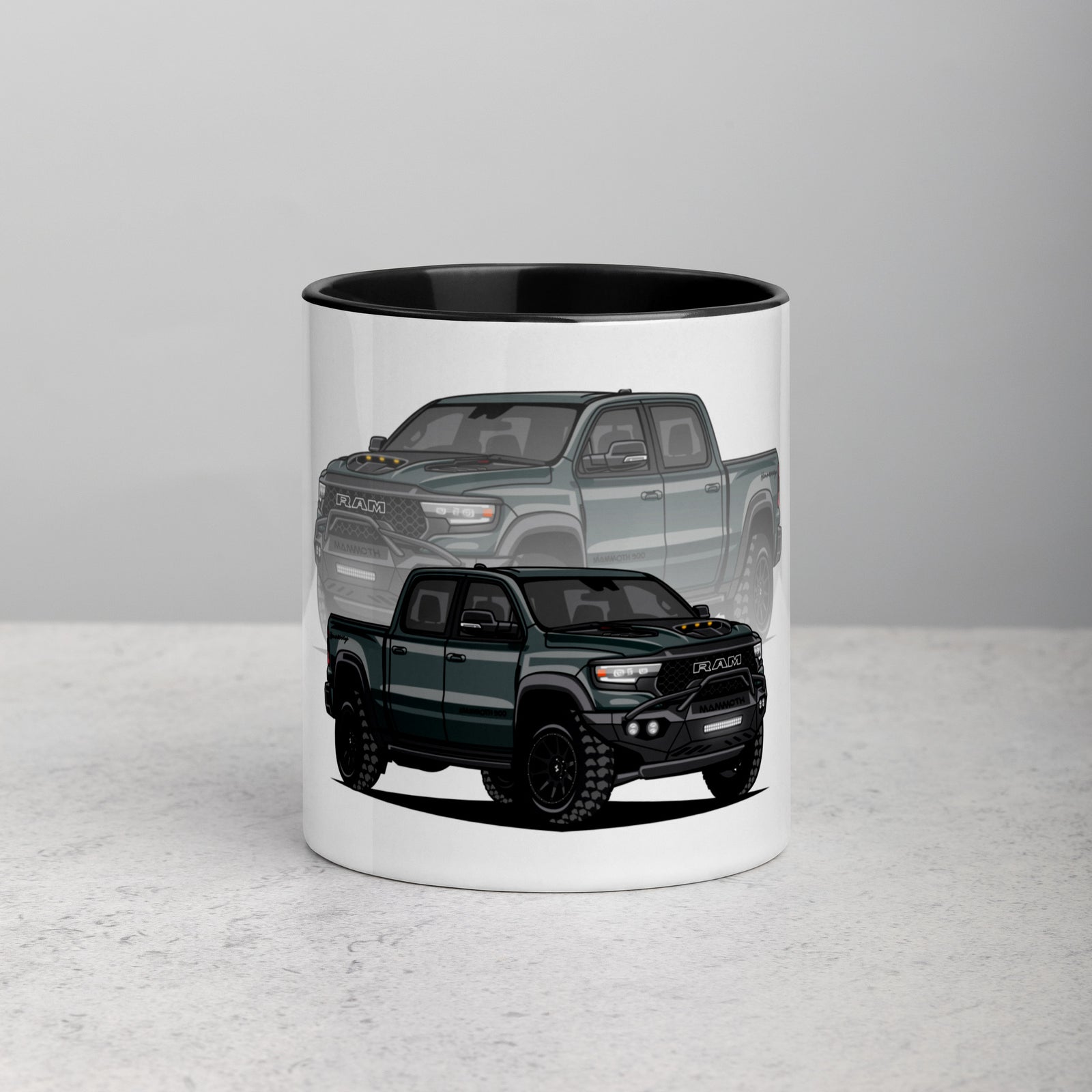 RAM GREEN TRUCK REFLECTION MUG WITH COLOR INSIDE