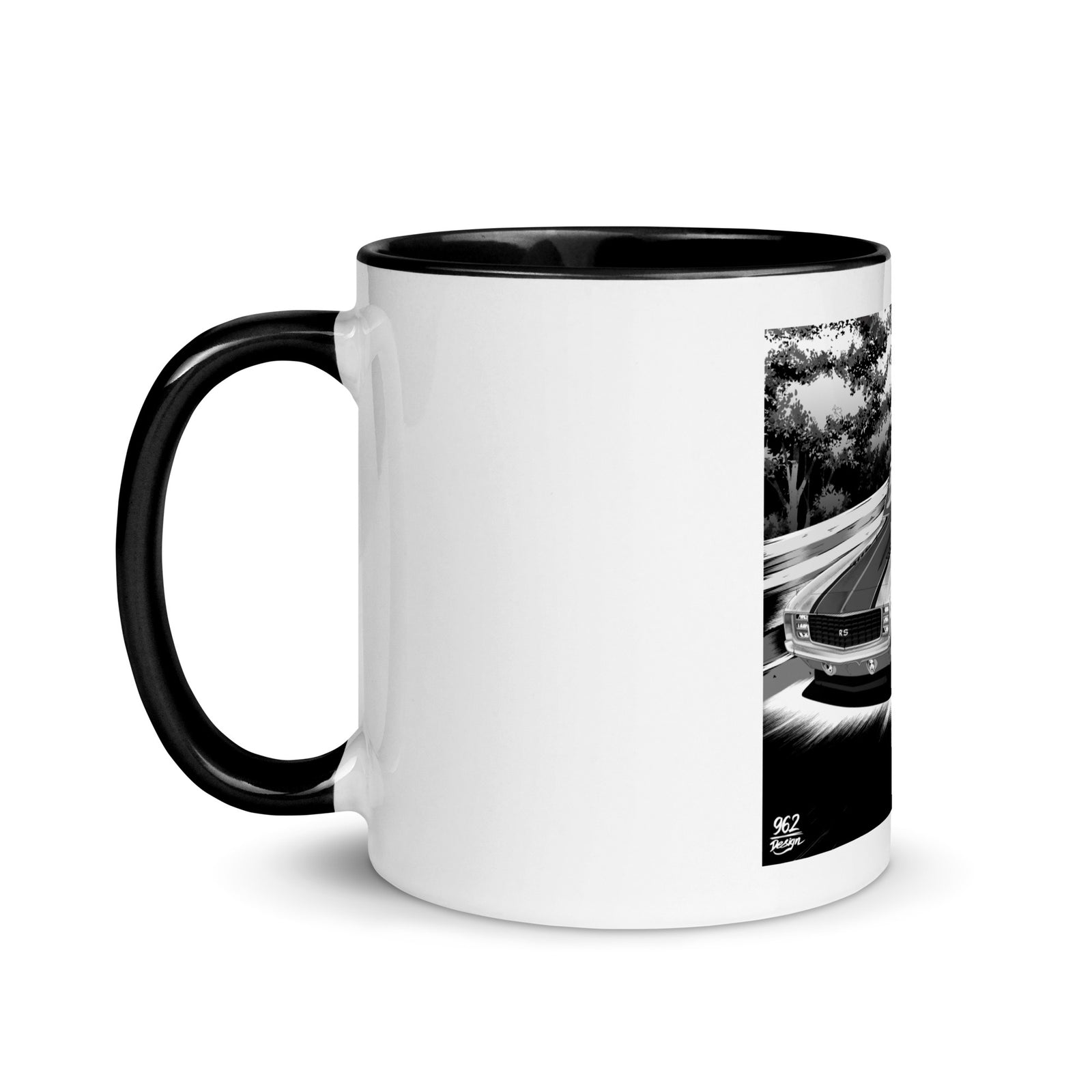 TEXACO CAMARO B&W MUG WITH COLOR INSIDE
