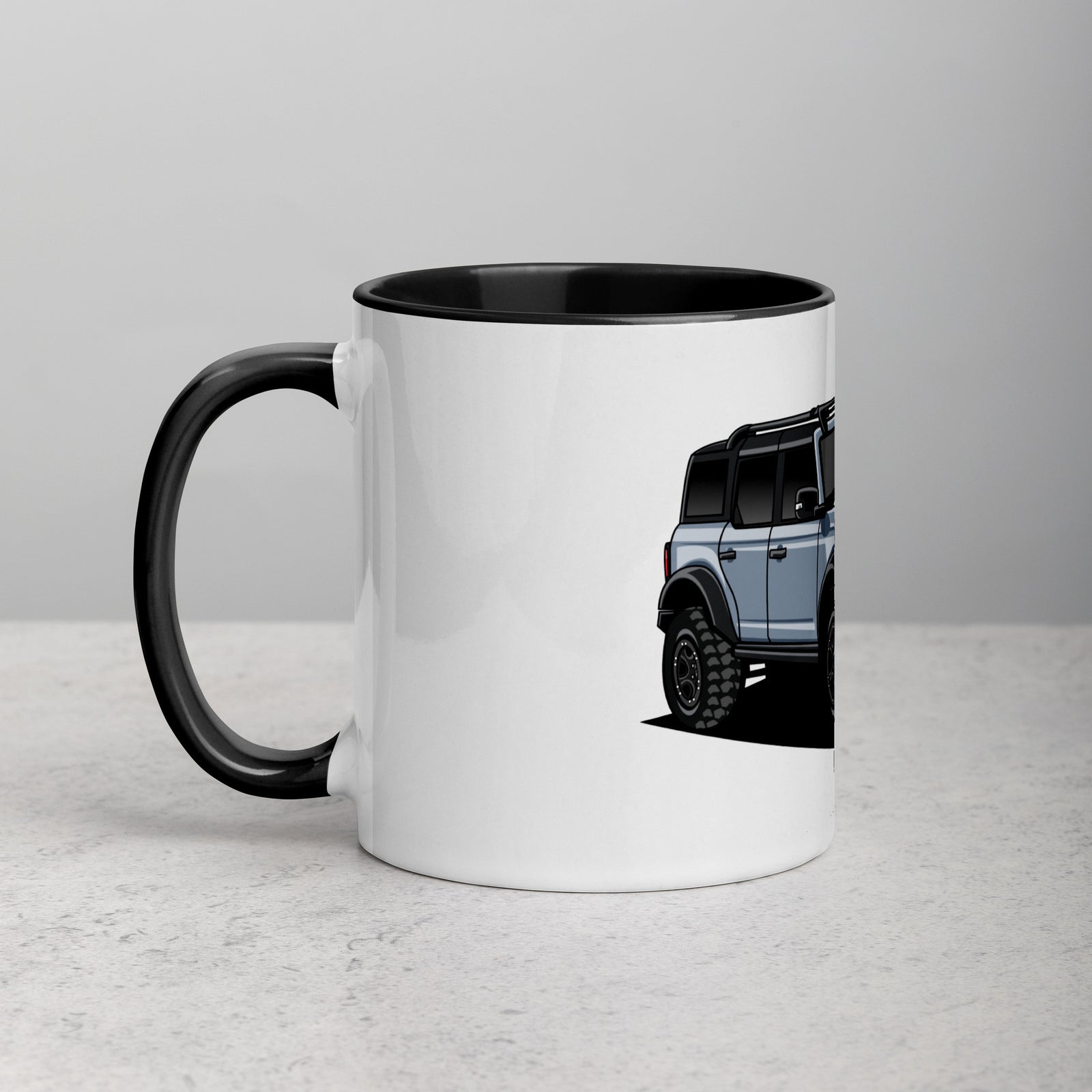 BRONCO SUV CAR  SOLO MUG WITH COLOR INSIDE