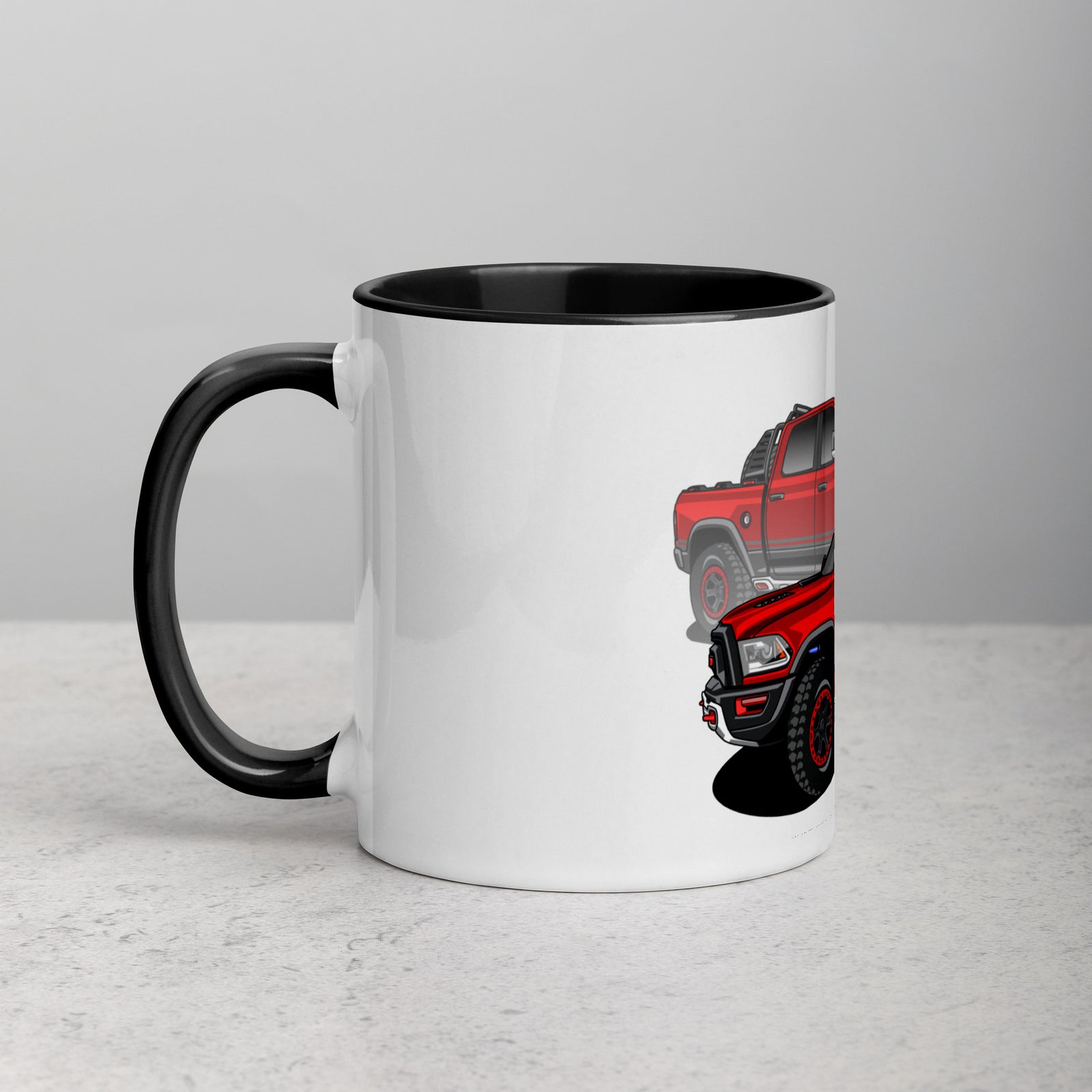 RAM RED TRUCK REFLECTION MUG WITH COLOR INSIDE