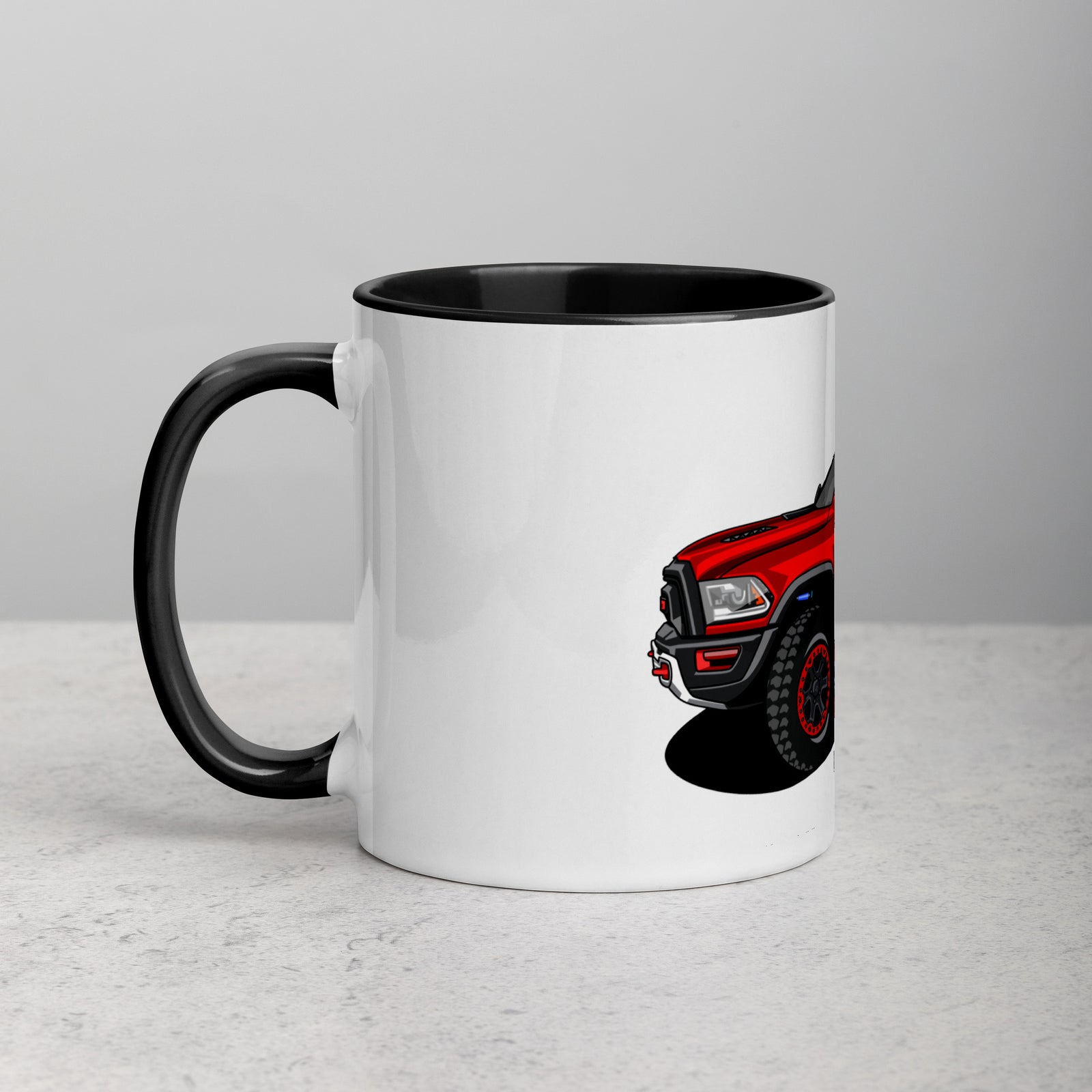 RAM RED TRUCK MUG WITH COLOR INSIDE