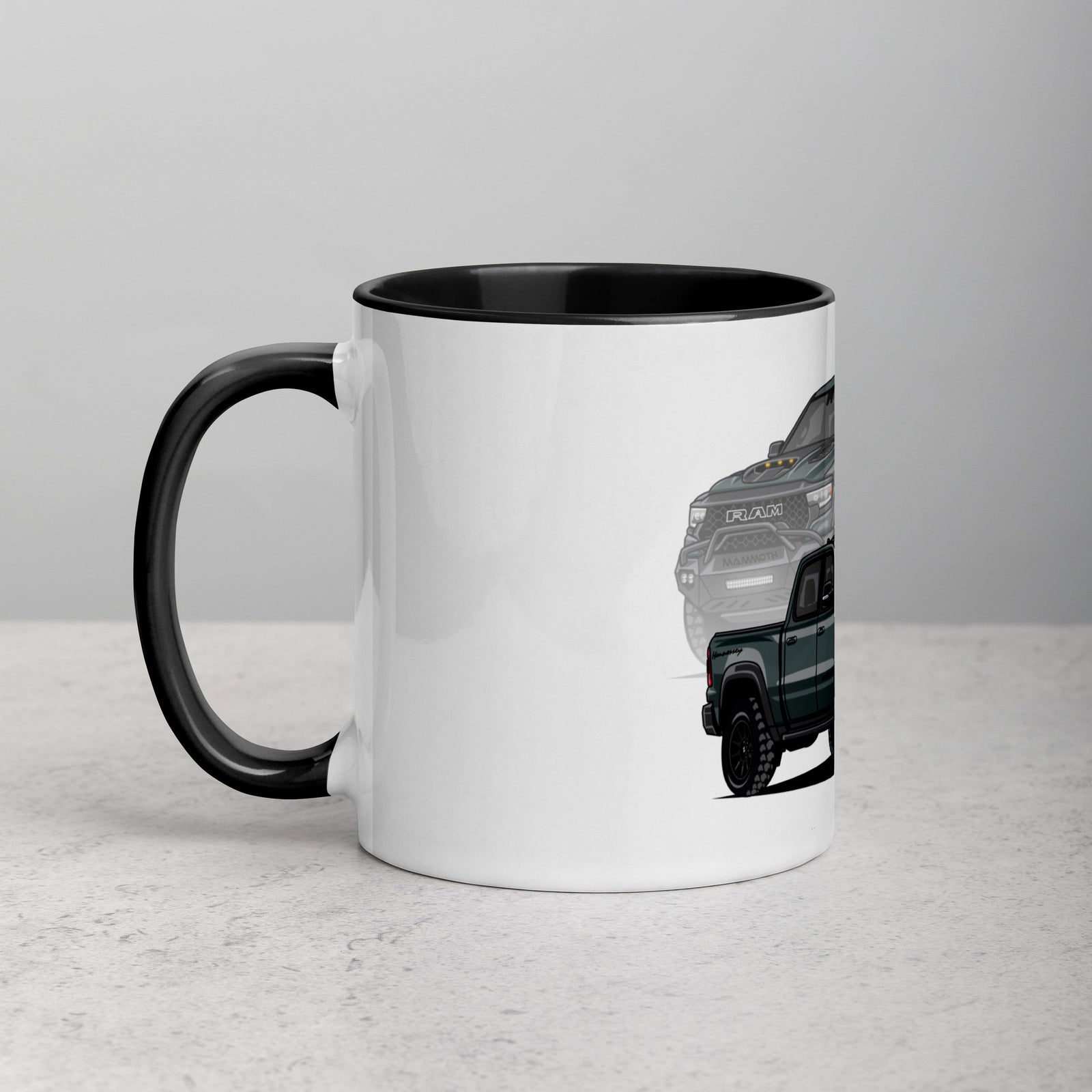 RAM GREEN TRUCK REFLECTION MUG WITH COLOR INSIDE