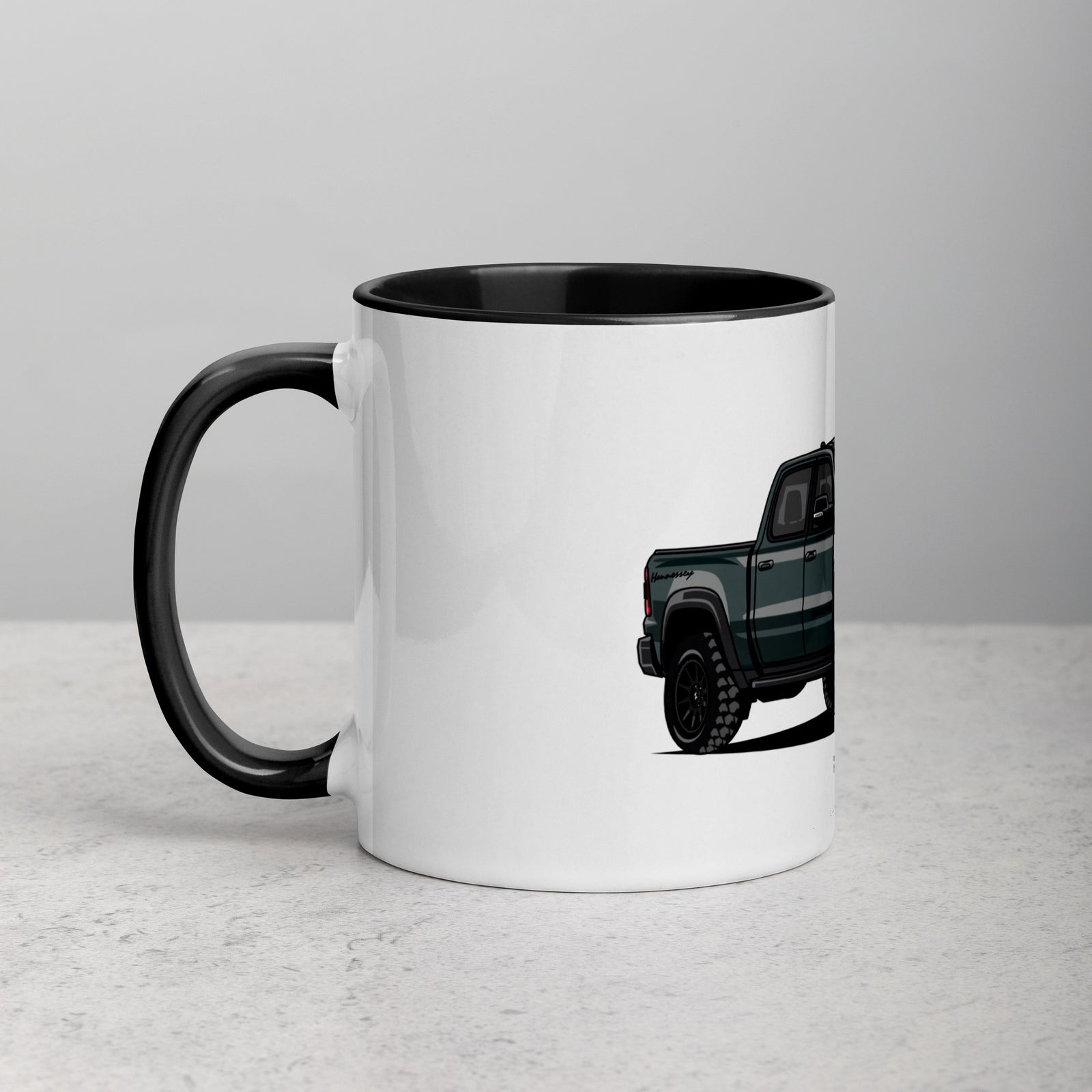 RAM GREEN TRUCK MUG WITH COLOR INSIDE