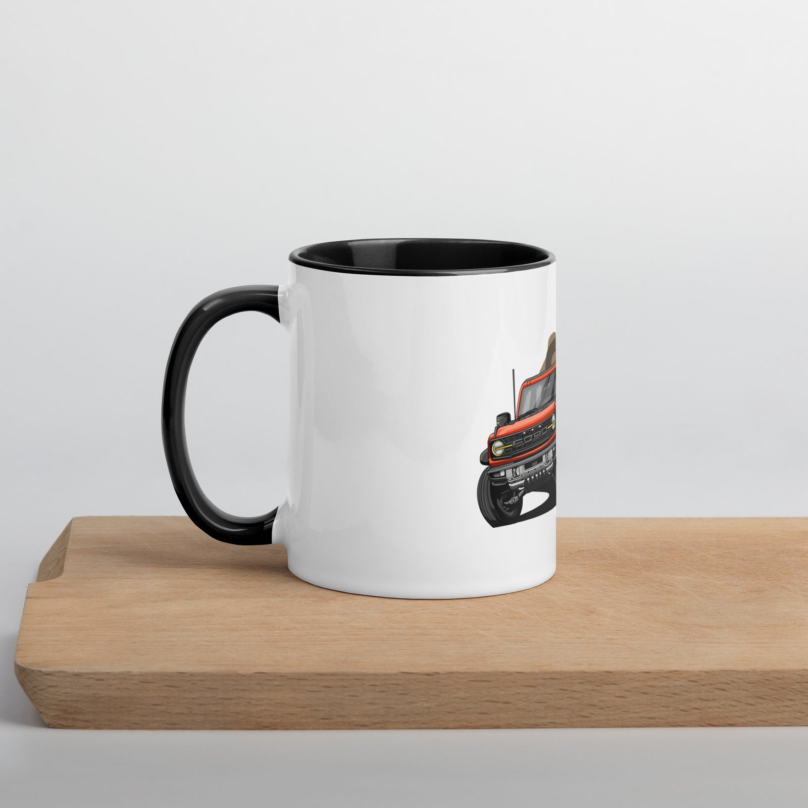 RED BRONCO DIRT DRIFTING MUG WITH COLOR INSIDE