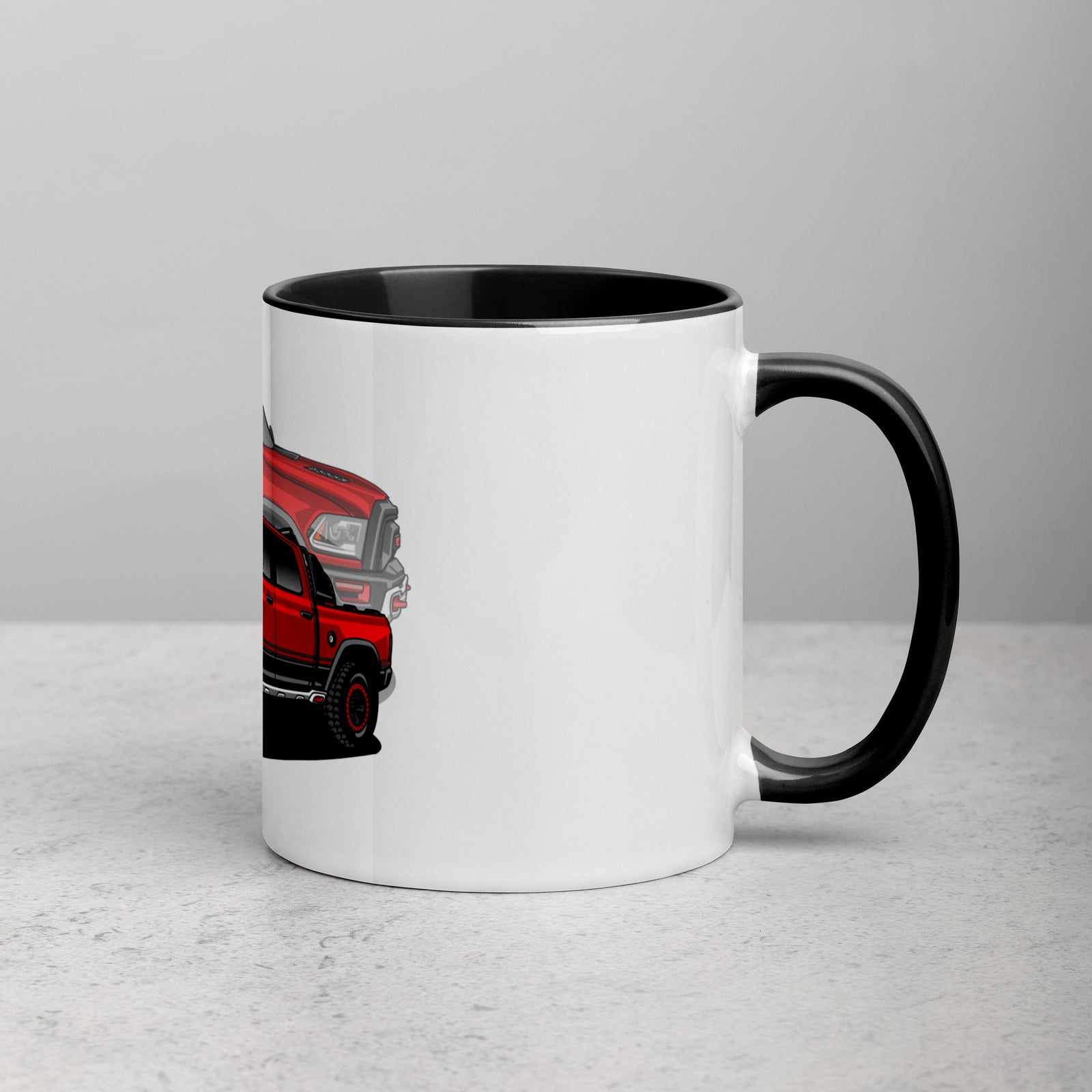 RAM RED TRUCK REFLECTION MUG WITH COLOR INSIDE