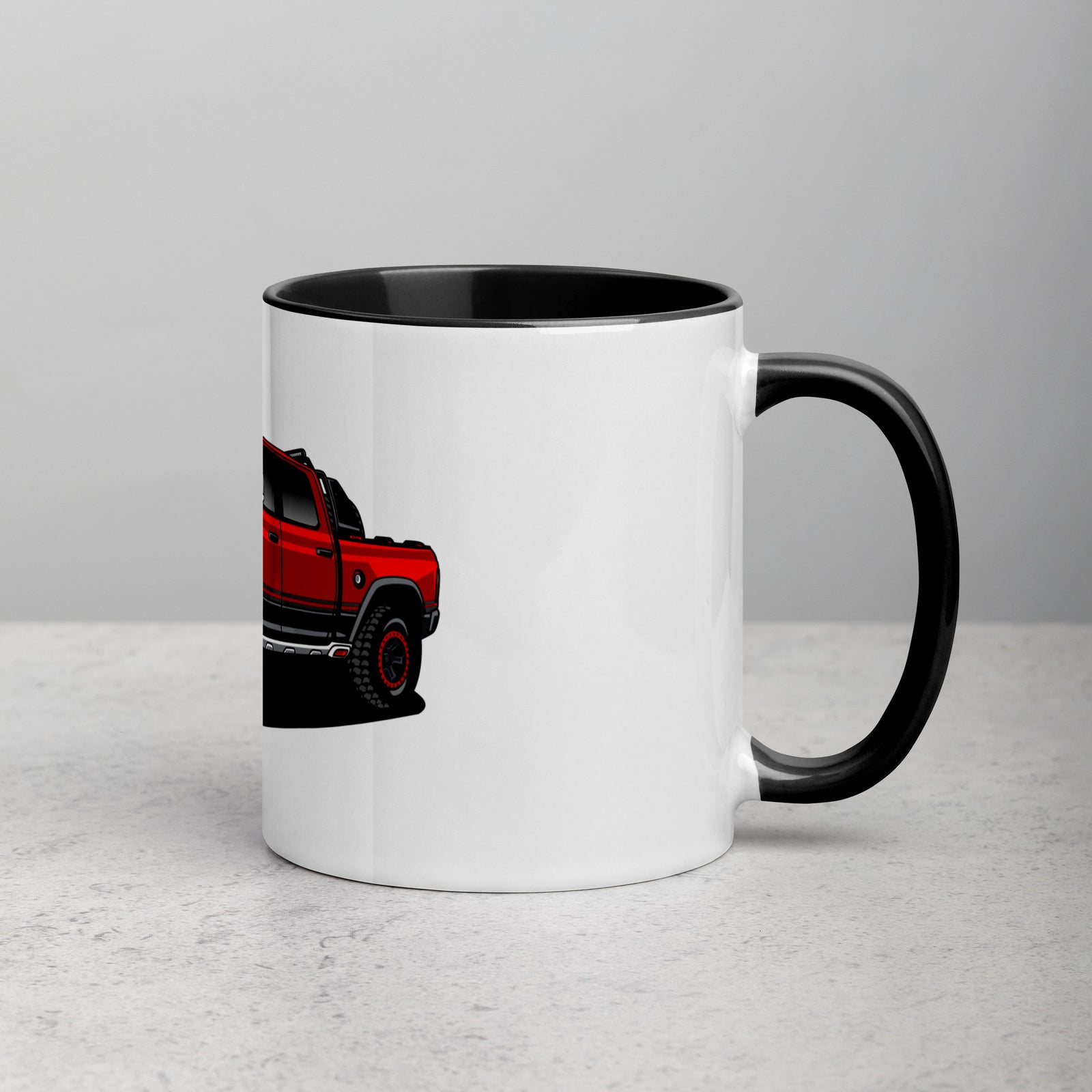 RAM RED TRUCK MUG WITH COLOR INSIDE
