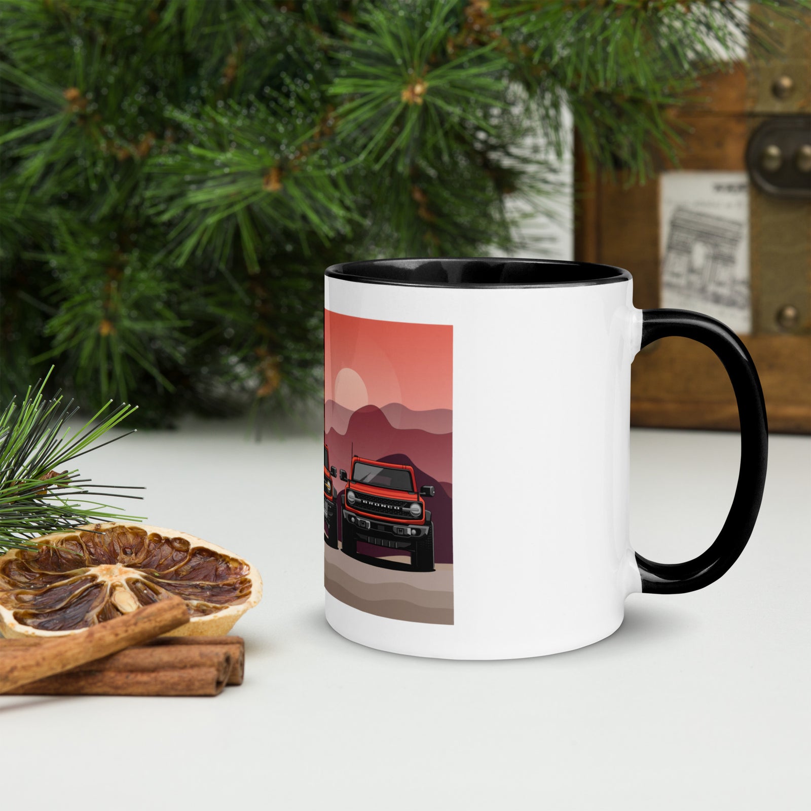 BRONCO SUNSET AMIGOS MUG WITH COLOR INSIDE