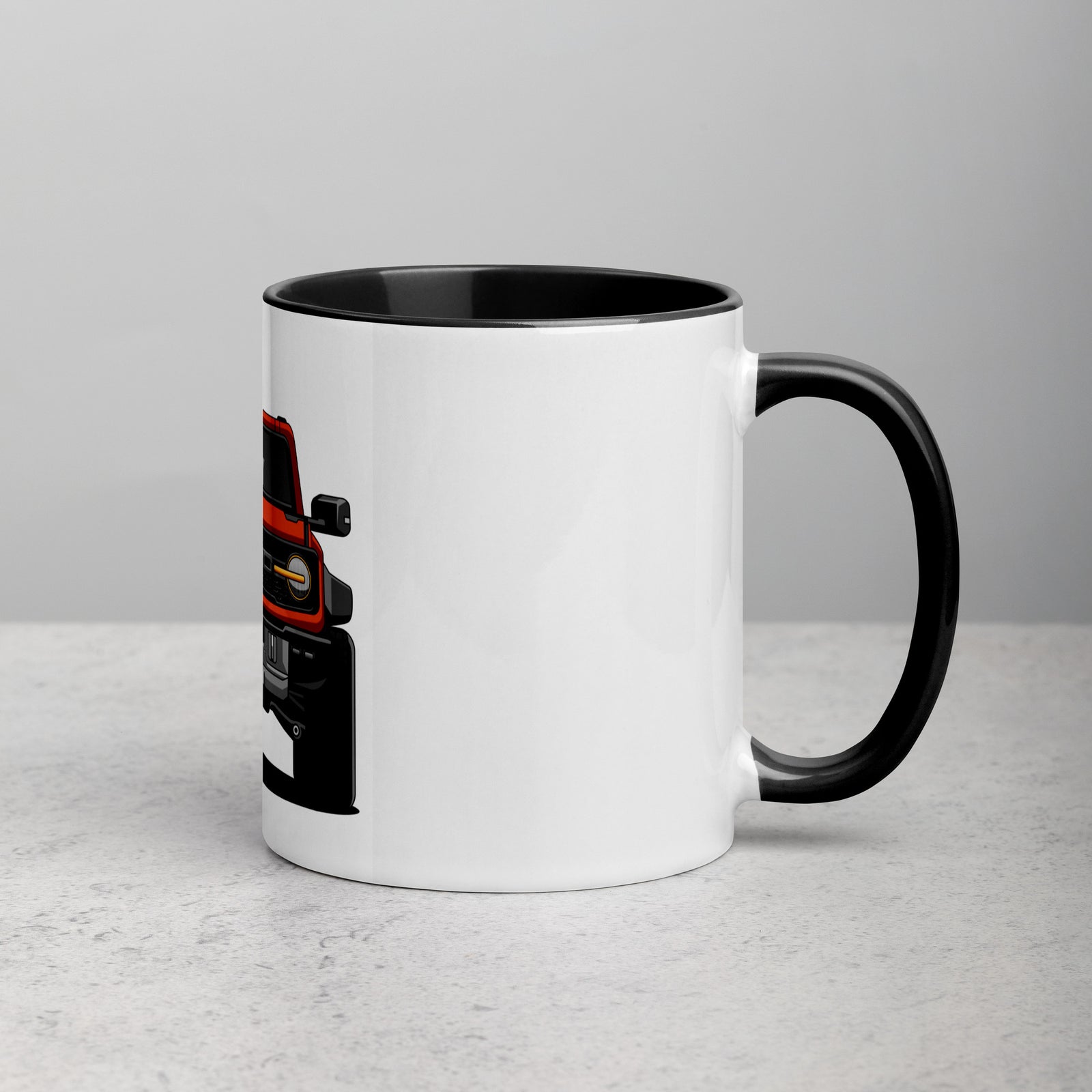 BRONCO RED FRONT END MUG WITH COLOR INSIDE