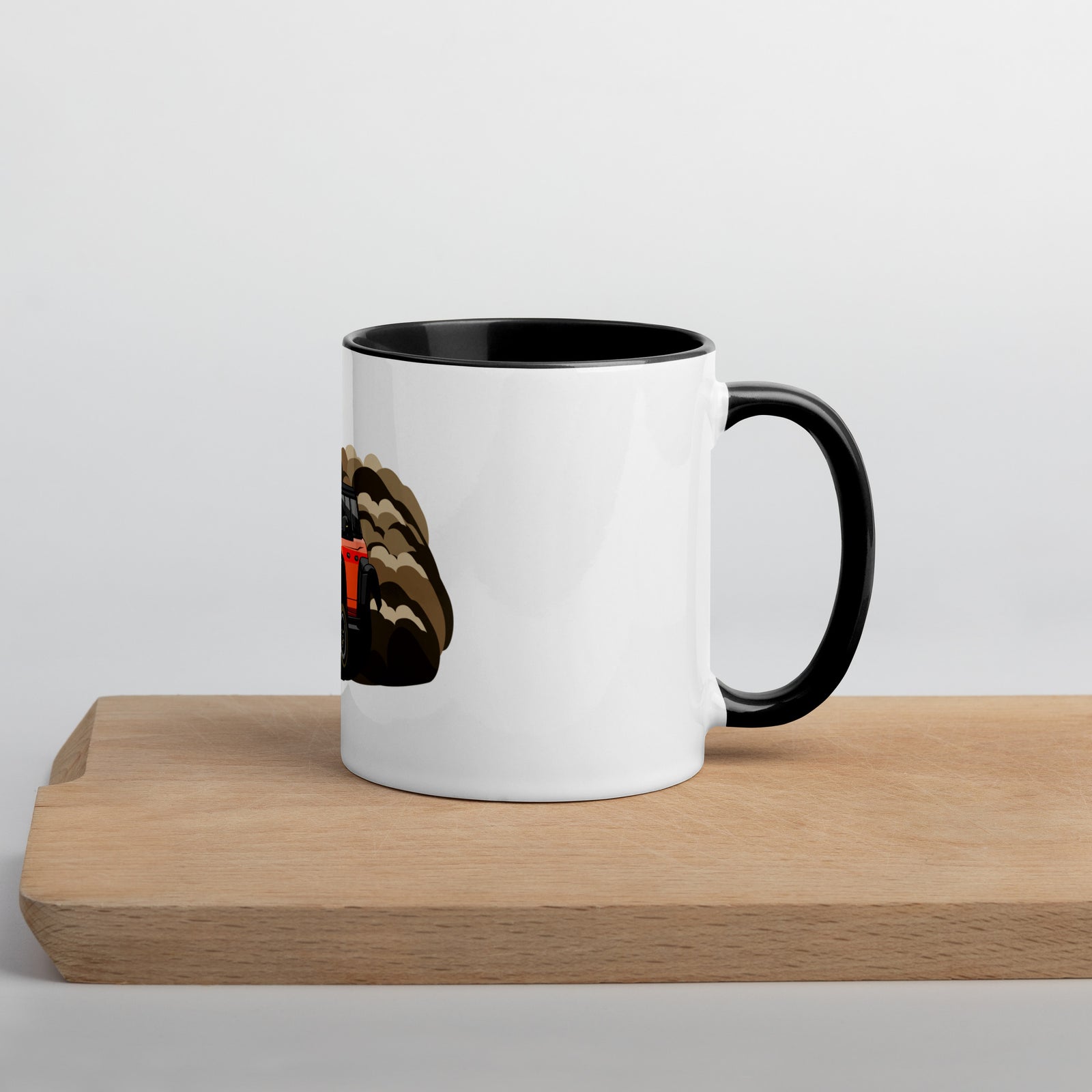 RED BRONCO DIRT DRIFTING MUG WITH COLOR INSIDE